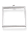 BeadsBalzar Craft Store SQUARE 28x31mm Tarnish Resistant 304 Stainless Steel Open Back Bezel Pendants, For DIY UV Resin, Epoxy Resin,