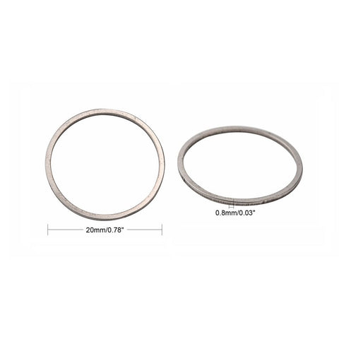 BeadsBalzar Craft Store STAINLESS STEEL COLOR 304 Stainless Steel Linking Rings – 20mm, 0.8mm Thick | Jewelry Making & DIY Crafts