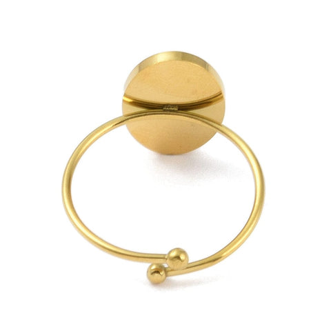 BeadsBalzar Craft Store Stainless Steel Flat Round with Sun 304 Stainless Steel Enamel Ring