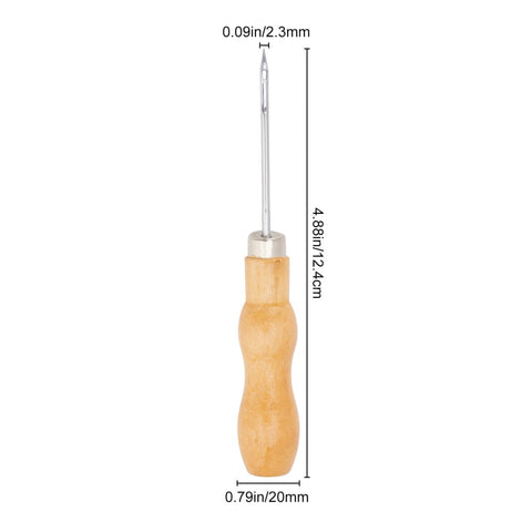 BeadsBalzar Craft Store Steel Bead Awls with Wood Handle – Sewing & Craft Tool – 12.4x2cm – Ideal for Leatherwork, Moccasins, and Beading