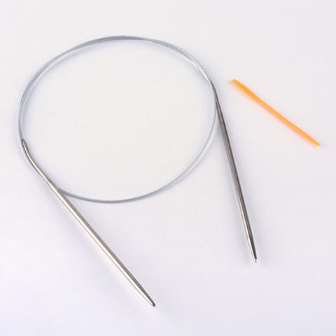BeadsBalzar Craft Store Steel Wire Stainless Steel Circular Knitting Needles and Random Color Plastic Tapestry Needles