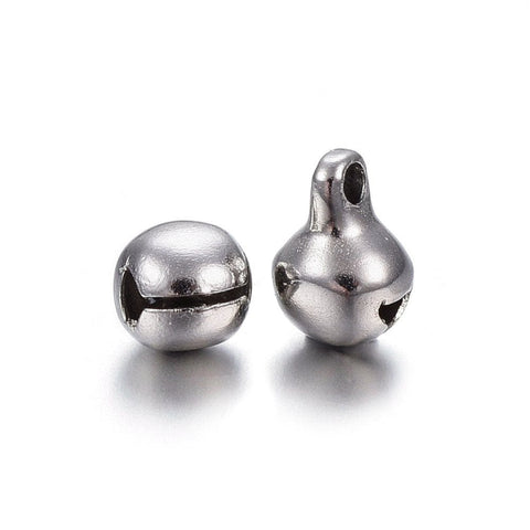 BeadsBalzar Craft Store Tarnish Resistant 304 Stainless Steel Bell Charms, Stainless Steel Color