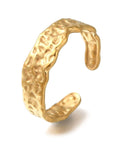 BeadsBalzar Craft Store Textured 304 Stainless Steel Open Cuff Ring