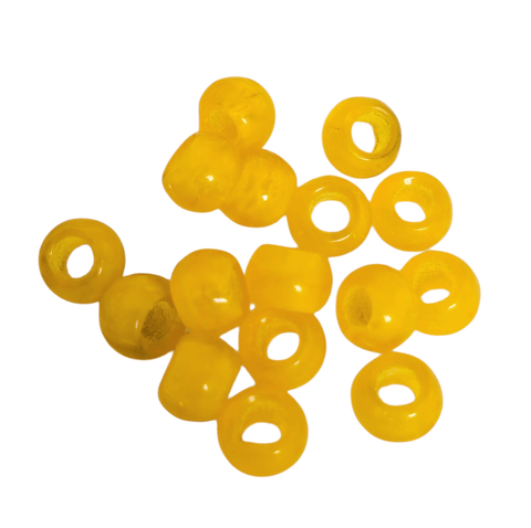BeadsBalzar Craft Store TRANSPARENT CANARY YELLOW Furnace Big Hole Glass Beads 8x5mm – Oval Craft Beads for Jewelry Making, Beading & DIY Project