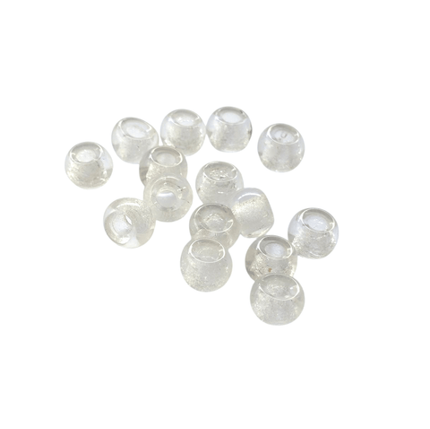 BeadsBalzar Craft Store TRANSPARENT CLEAR Furnace Big hole Glass Beads 8x5mm – Oval Craft Beads for Jewelry Making, Beading & DIY Project