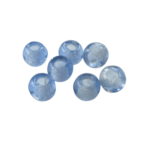 BeadsBalzar Craft Store TRANSPARENT LIGHT BLUE Furnace Big hole Glass Beads 8x5mm – Oval Craft Beads for Jewelry Making, Beading & DIY Project