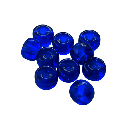 BeadsBalzar Craft Store TRANSPARENT MEDIUM BLUE Pony Glass Beads 6x9mm – Oval Craft Beads for Jewelry Making, Beading & DIY Projects