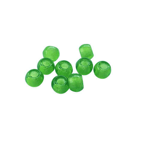 BeadsBalzar Craft Store TRANSPARENT MEDIUM GREEN Furnace Big hole Glass Beads 8x5mm – Oval Craft Beads for Jewelry Making, Beading & DIY Project