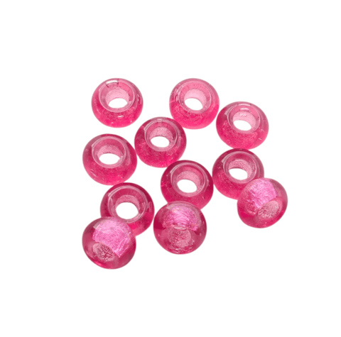 BeadsBalzar Craft Store TRANSPARENT MEDIUM ROSE Furnace Big Hole Glass Beads 8x5mm – Oval Craft Beads for Jewelry Making, Beading & DIY Project