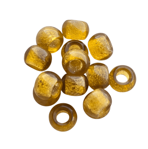 BeadsBalzar Craft Store TRANSPARENT OLIVE Furnace Big Hole Glass Beads 8x5mm – Oval Craft Beads for Jewelry Making, Beading & DIY Project
