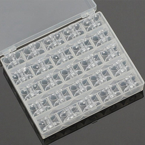 BeadsBalzar Craft Store Transparent Plastic Bobbins, Sewing Thread Holders, for Sewing Tools, Clear