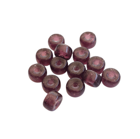 BeadsBalzar Craft Store TRANSPARENT PURPLE Pony Glass Beads 6x9mm – Oval Craft Beads for Jewelry Making, Beading & DIY Projects