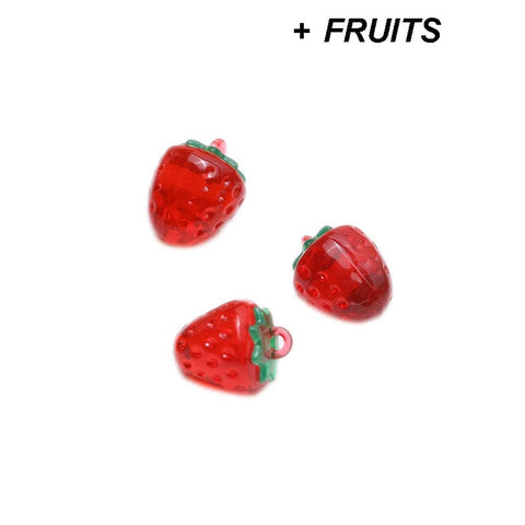BeadsBalzar Craft Store Transparent Resin Imitation Fruit Pendants – Miniature Fruit Charms for DIY Jewelry & Crafts