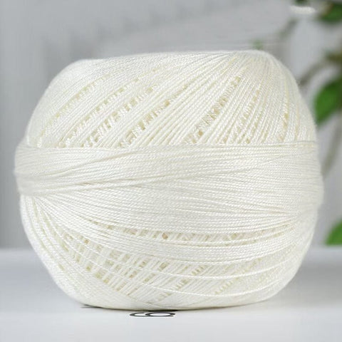 BeadsBalzar Craft Store WHITE Cotton Fibers Knitting Yarn –, 317 Yards (290m) per Skein, 50g