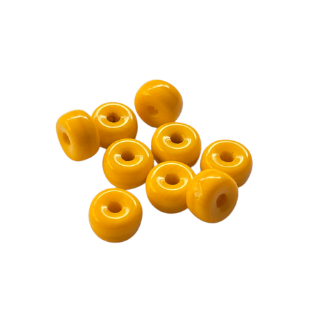 BeadsBalzar Craft Store YELLOW Pony Glass Beads 6x9mm – Oval Craft Beads for Jewelry Making, Beading & DIY Projects