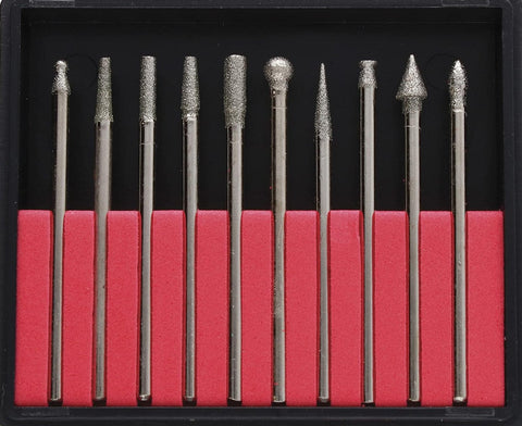 Beadsmith 10 Piece Diamond coated Burr Set 2.35mm -150 grit Beadsmith 10-Piece Diamond Coated Burr Set – Precision Tools for Fine Detailing