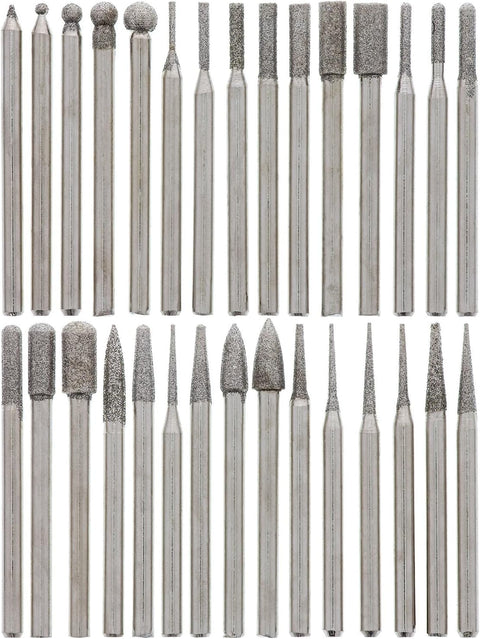 Beadsmith 30-Piece Diamond Coated Burr Set – Versatility for Intricate Crafting Beadsmith 30-Piece Diamond Coated Burr Set – Versatility for Intricate Crafting