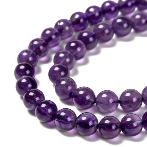 Natural Amethyst Round Bead Strands