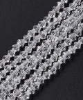 Bicone Glass Beads Strands, Clear 3MM Bicone Glass Beads Strands, Clear