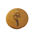 FEBRUARY - IRIS Birth Flower Pendant 304 Stainless Steel Gold Plated 20mm Birth Flower Pendant 304 Stainless Steel Gold Plated 20mm
