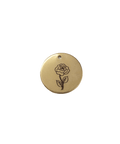 JUNE - ROSE Birth Flower Pendant 304 Stainless Steel Gold Plated 20mm Birth Flower Pendant 304 Stainless Steel Gold Plated 20mm