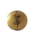Birth Flower Pendant 304 Stainless Steel Gold Plated 20mm Birth Flower Pendant 304 Stainless Steel Gold Plated 20mm