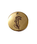 Birth Flower Pendant 304 Stainless Steel Gold Plated 20mm Birth Flower Pendant 304 Stainless Steel Gold Plated 20mm