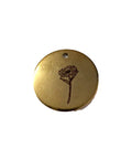 Birth Flower Pendant 304 Stainless Steel Gold Plated 20mm Birth Flower Pendant 304 Stainless Steel Gold Plated 20mm