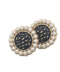 Black Alloy Enamel Shank Buttons with Imitation Pearl – 20mm Garment Accessories Black Alloy Enamel Shank Buttons with Imitation Pearl – 20mm Garment Accessories