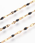 Black Enamel 304 Stainless Steel Chain – IP Plated Soldered Chain Black Enamel 304 Stainless Steel Chain – IP Plated Soldered Chain