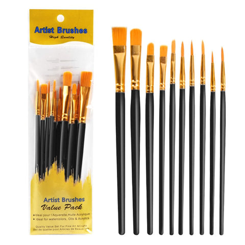 Black Paint Plastic Craft Brushes Set, with Aluminium Tube, for DIY Oil Watercolor Painting Craft Paint Plastic Craft Brushes Set, with Aluminium Tube, for DIY Oil Watercolor Painting Craft