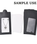 Black Paper Jewelry Packaging Boxes with Display Cards and PVC Window, 15.4x6.7cm Black Paper Jewelry Packaging Boxes with Display Cards and PVC Window, 15.4x6.7cm