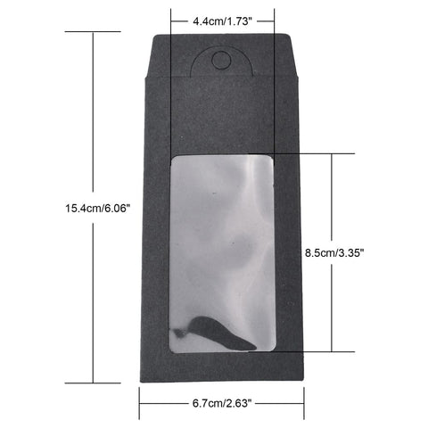 Black Paper Jewelry Packaging Boxes with Display Cards and PVC Window, 15.4x6.7cm Black Paper Jewelry Packaging Boxes with Display Cards and PVC Window, 15.4x6.7cm