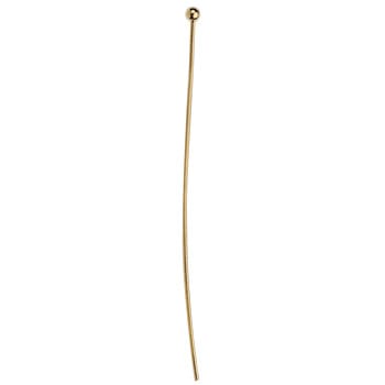 Brass Ballpin 0.7mm x 50mm 24KT Gold Plated for Jewelry Making Brass Ballpin 0.7mm x 50mm 24KT Gold Plated for Jewelry Making