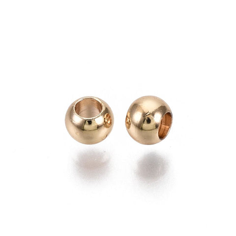 Brass Beads, Nickel Free, Round, Real 18K Gold Plated Size: about 4mm Brass Beads, Nickel Free, Round, Real 18K Gold Plated Size: about 4mm
