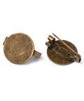 Brass Brooch Cabochon Settings, Flat Round, Antique Bronze 15x19mm Brass Brooch Cabochon Settings, Flat Round, Antique Bronze 15x19mm