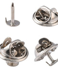 Brass Butterfly Clutches Pin Backs with Tray – Platinum, 11~12mm Brass Butterfly Clutches Pin Backs with Tray – Platinum, 11~12mm