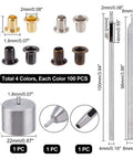 Brass Hollow Rivet Kit with Setting Tool – Mixed Colours, 4×4mm, 400 Pieces Brass Hollow Rivet Kit with Setting Tool – Mixed Colours, 4×4mm, 400 Pieces