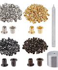 Brass Hollow Rivet Kit with Setting Tool – Mixed Colours, 4×4mm, 400 Pieces Brass Hollow Rivet Kit with Setting Tool – Mixed Colours, 4×4mm, 400 Pieces