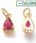 Brass Micro Pave Clear Cubic Teardrop Zirconia Charms, 18K Gold Plated, 10.5x5.5x3.5mm Brass Micro Pave Clear Cubic Teardrop Zirconia Charms, 18K Gold Plated, 10.5x5.5x3.5mm