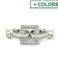 Brass Micro Pave Clear CZ Fold Over Clasps – Square, 25mm Brass Micro Pave Clear CZ Fold Over Clasps – Square, 25mm