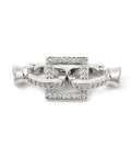 Brass Micro Pave Clear CZ Fold Over Clasps – Square, 25mm Brass Micro Pave Clear CZ Fold Over Clasps – Square, 25mm
