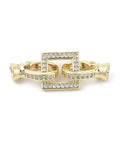 18K GOLD PLATED Brass Micro Pave Clear CZ Fold Over Clasps – Square, 25mm Brass Micro Pave Clear CZ Fold Over Clasps – Square, 25mm