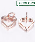 Brass Micro Pave Cubic Zirconia Charms, Hollow Heart, 11.5x11x2mm Brass Micro Pave Cubic Zirconia Charms, Hollow Heart, 11.5x11x2mm