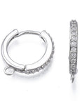 PLATINUM PLATED Brass Micro Pave Cubic Zirconia Hoop Earrings, 16x15x2mm Brass Micro Pave Cubic Zirconia Hoop Earrings, 16x15x2mm