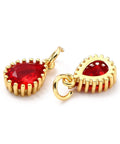 Red Brass Micro Pave Cubic Zirconia Pendants Teardrop, 7.5x12mm 4pcs Brass Micro Pave Cubic Zirconia Pendants Teardrop, 7.5x12mm 4pcs