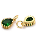 Green Brass Micro Pave Cubic Zirconia Pendants Teardrop, 7.5x12mm 4pcs Brass Micro Pave Cubic Zirconia Pendants Teardrop, 7.5x12mm 4pcs