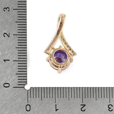Brass Micro Pave CZ Rhombus Pendant Lilac – Gold Plated Charm 21.5mm Lead-Free Brass Micro Pave CZ Rhombus Pendant Lilac – Gold Plated Charm 21.5mm Lead-Free