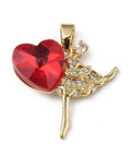 Brass Pendant Ballerina Zirconia Charm, 23x24.5mm Brass Pendant Ballerina Zirconia Charm, 23x24.5mm