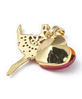Brass Pendant Ballerina Zirconia Charm, 23x24.5mm Brass Pendant Ballerina Zirconia Charm, 23x24.5mm